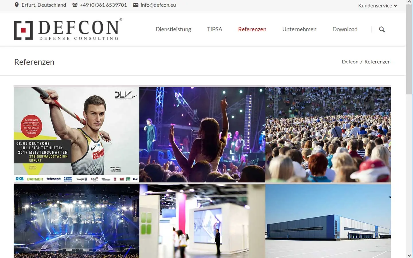 Screenshot der Website von Defcon