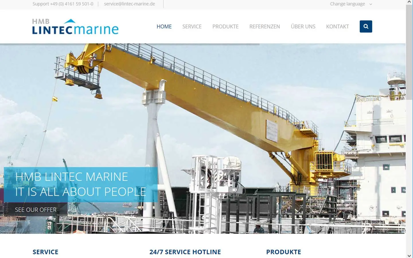 Screenshot der Website von Lintec-Marine