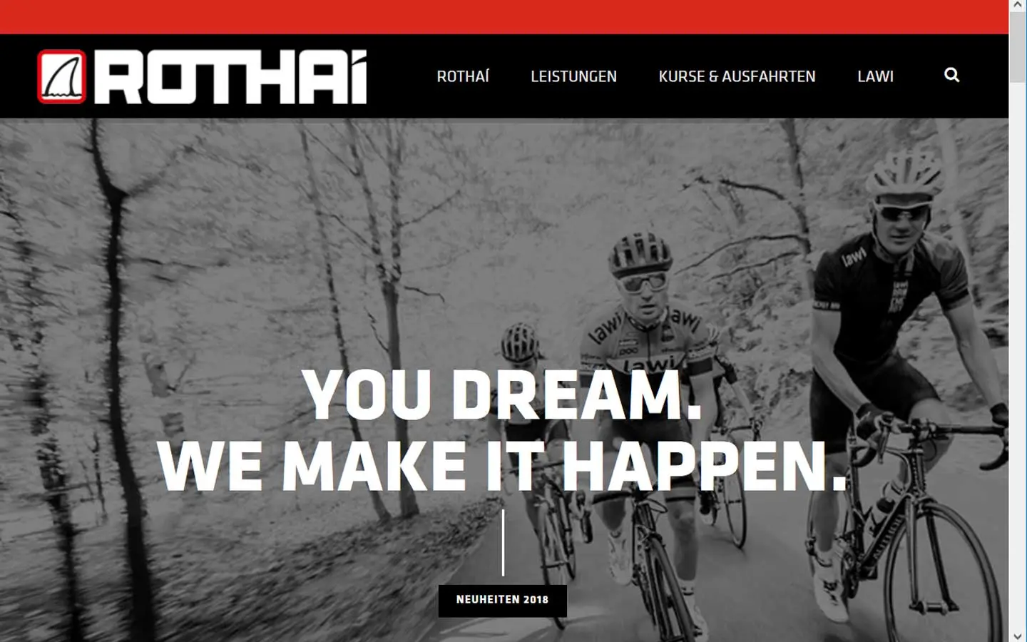 Screenshot der Website von Rothai-Sports